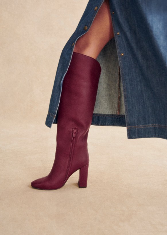 Zara maroon boots best sale