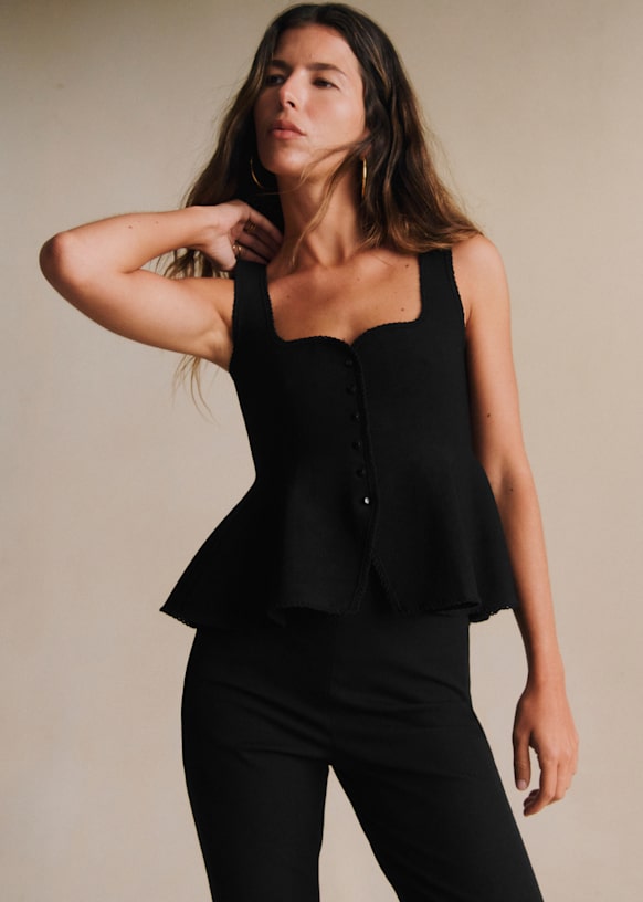 Calista Top - Red - Viscose - Octobre Éditions