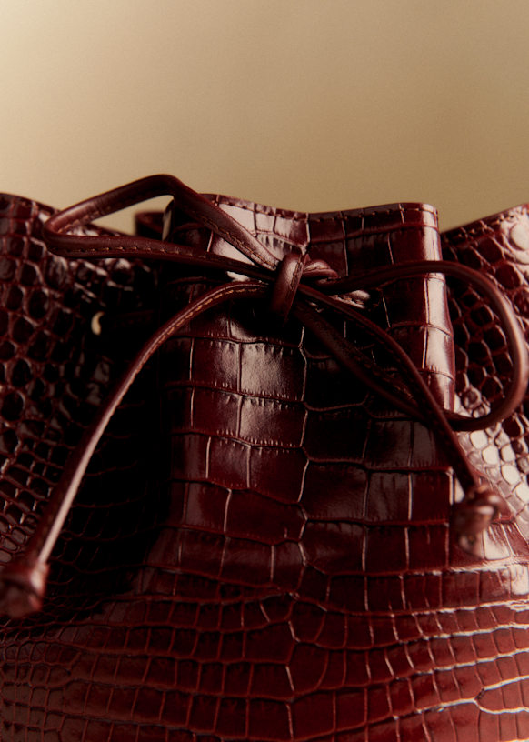Farrow Mini Bag - Brown Python Print - Bovine leather - Sézane