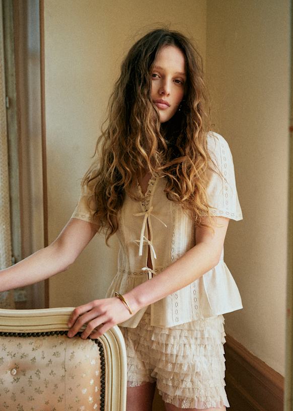 Almira Shirt - Ecru - Organic Cotton - Sézane