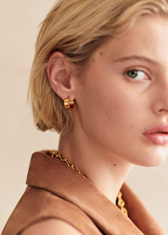 Small Arlene Hoops - Brushed Gold main image 1