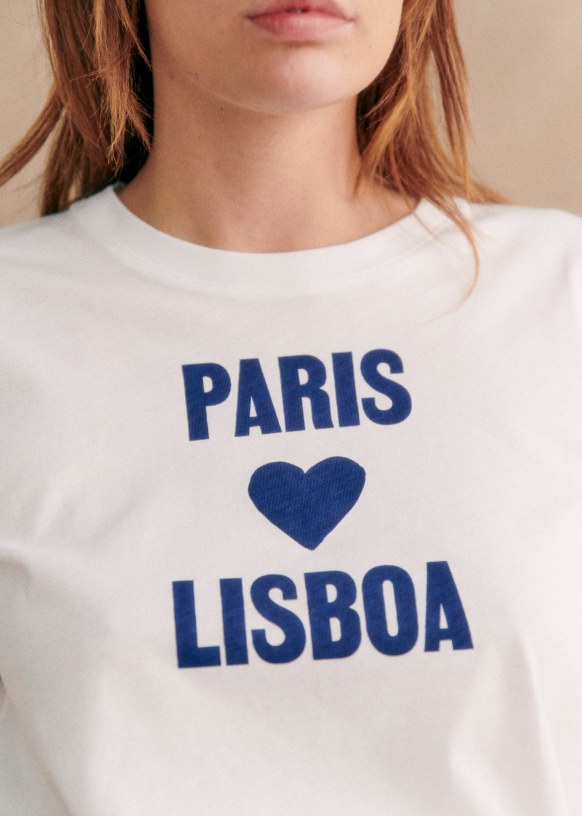Paris print t shirt top