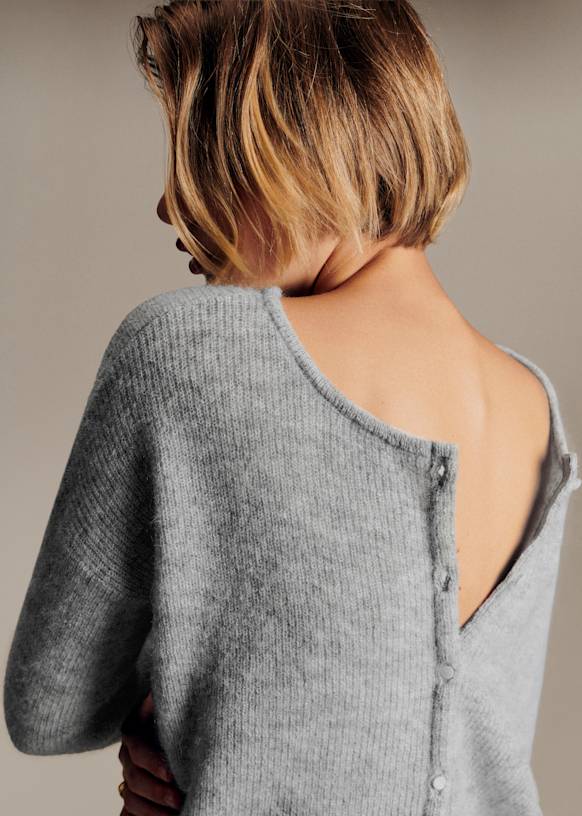 Gaspard Cardigan - Mottled Grey - Super kid mohair - Sézane