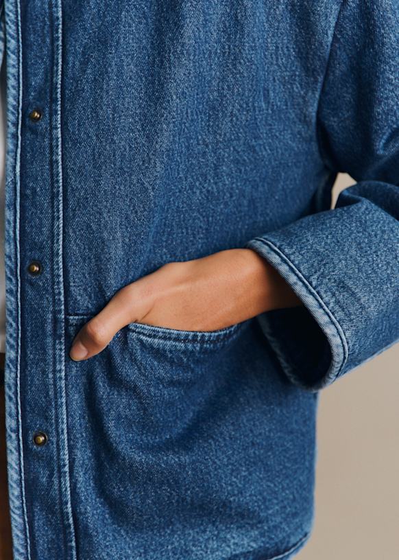 Freddy Jacket - Denim Blue - Organic cotton - organic textile - Sézane