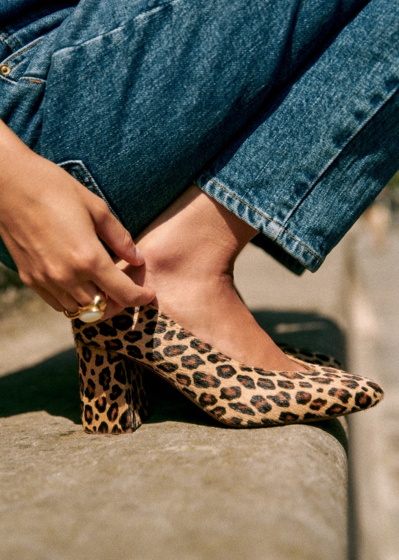 Animal print block heel shoes best sale