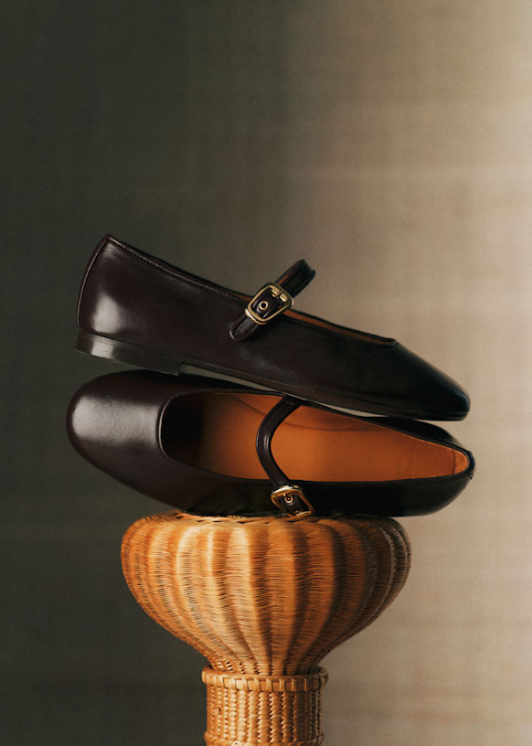 Valentin Low Ballerinas - Smooth Chocolate - Smooth ovine leather