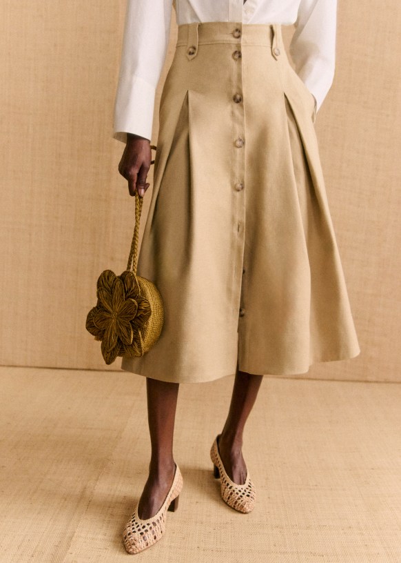 Oksana Skirt - Beige - Cotton - Sézane
