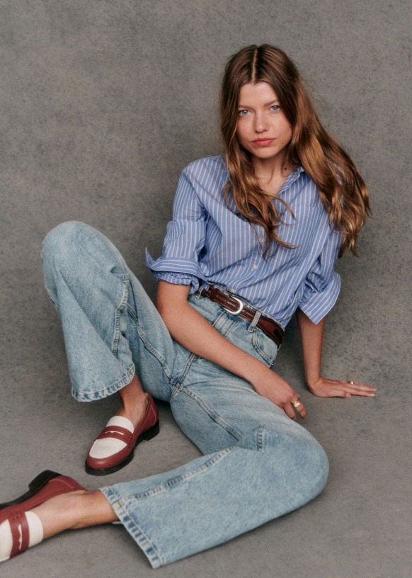 Tomboy Shirt - Blue stripes - Organic cotton - organic textile - Sézane