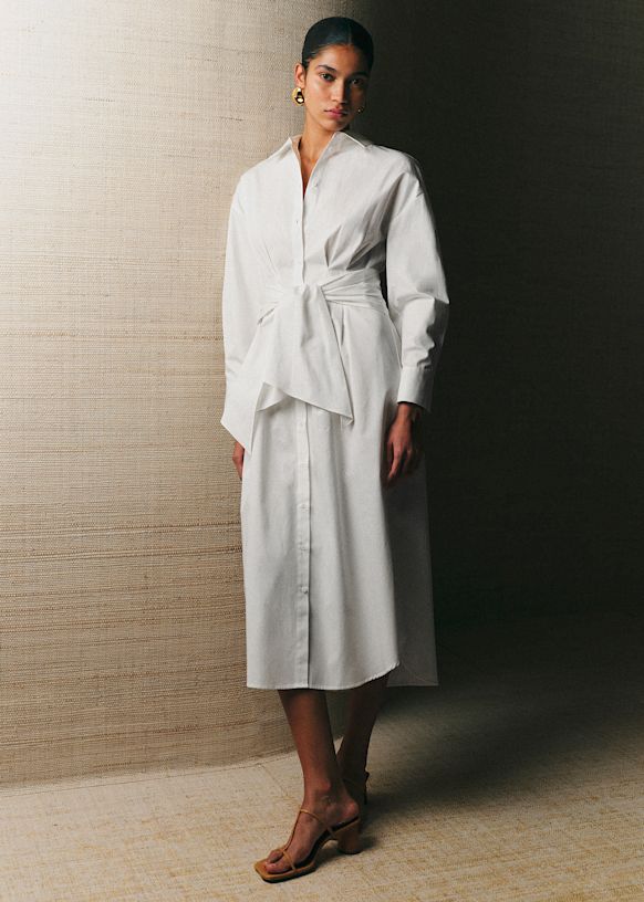 Sezane ブラウス　新品同様　綿100% ホワイト　上品　素敵 Sorelle Dress - Ecru - Organic Cotton - Sézane