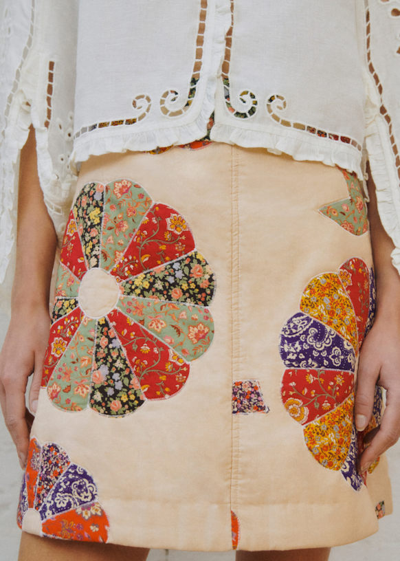 Neli Skirt - Sézane x SEA NY - Woodstock Patchwork - Organic