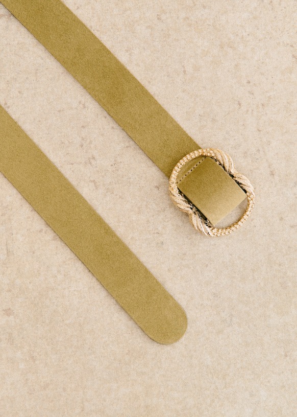 Artemis Belt - Peach - Split cowhide leather - Sézane