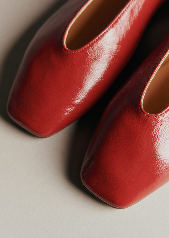 Low Rosalie Ballerinas - Vintage Red - Bovine leather - Sézane