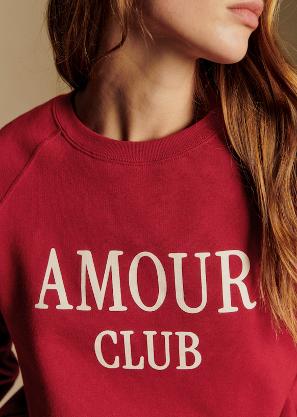 Amour Club Sweat-Shirt - Red/Ecru - Organic cotton - organic