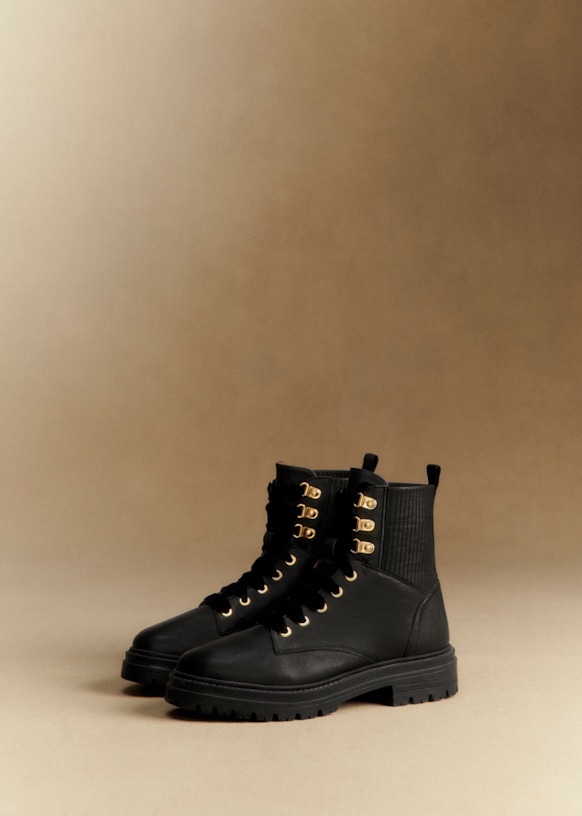 Botins Low Niels Preto Liso Couro bovino Sézane