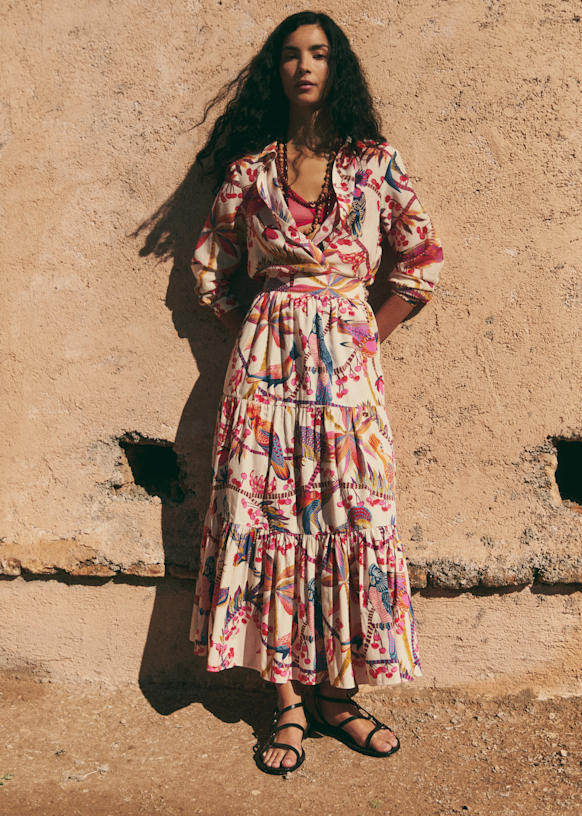 Sakura Skirt - Sézane x Inoui Editions - Cherry Print - Organic
