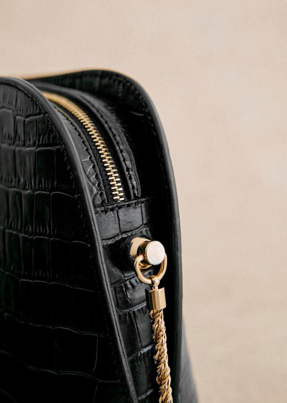 【正規品未使用】SÉZANE セザンヌ VICTOR バッグ クロコダイル風 Victor Bag - Black Crocodile Print - Vegetable tanned