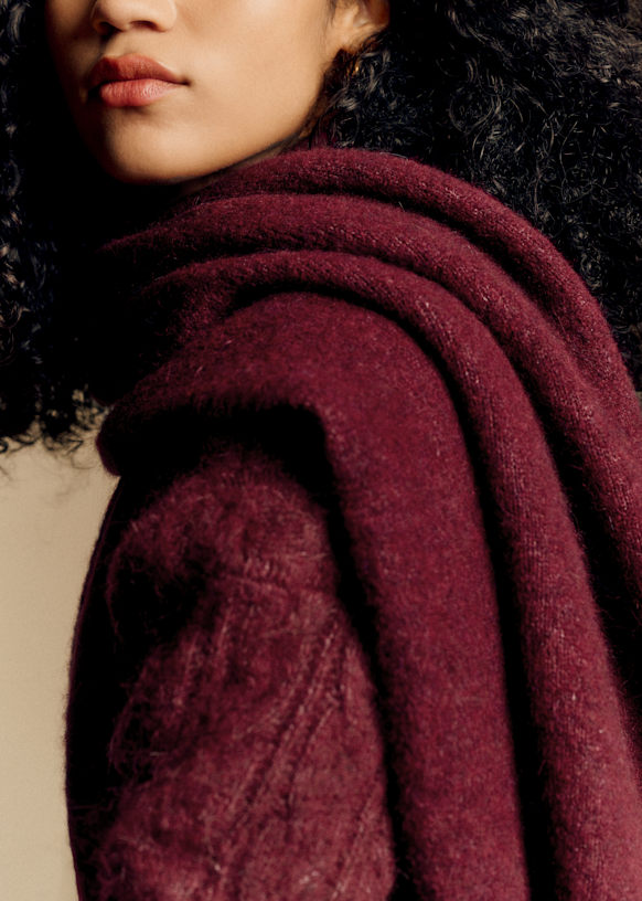 SÉZANE セザンヌ MARIANNE マキシスカーフ マフラー 黒 ブラック Marianne マキシスカーフ - ブラック - ベビーアルパカ - Sézane