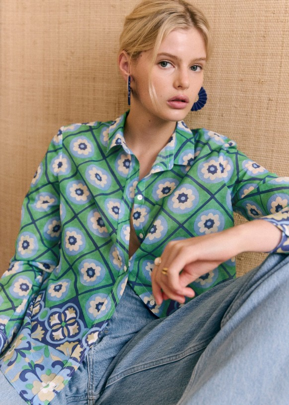マリエモーン Pierro Shirt - Sézane x Momonì - Rimini - Organic cotton - textile