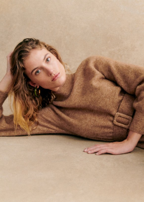 Enola Dress - Light Camel - Super kid mohair - Sézane