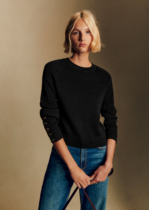 Sézane スウェット ネイビー Boxy Sweatshirt - Faded navy - Cotton - Sézane