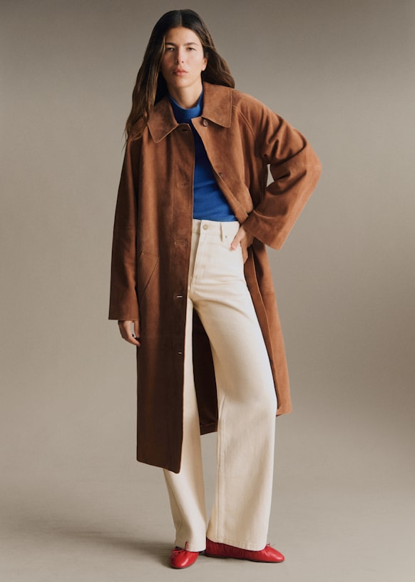 Clyde Coat - Camel Suede - Goat leather - Sézane