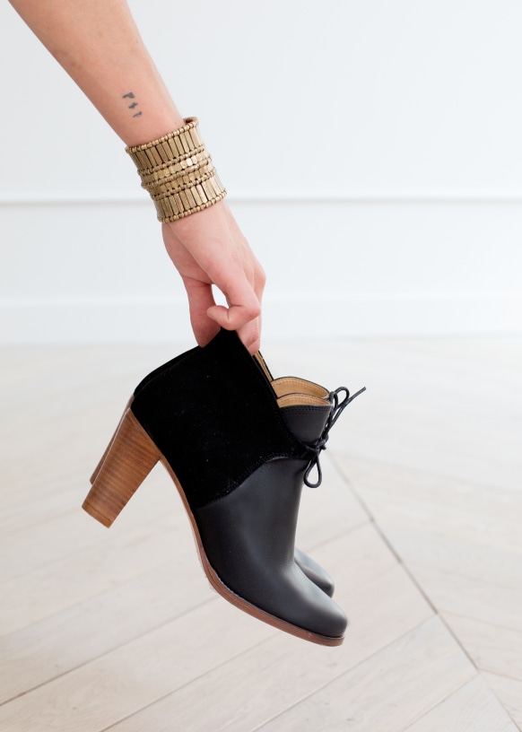 Low Hunter Boots. Black Bovine leather Sezane