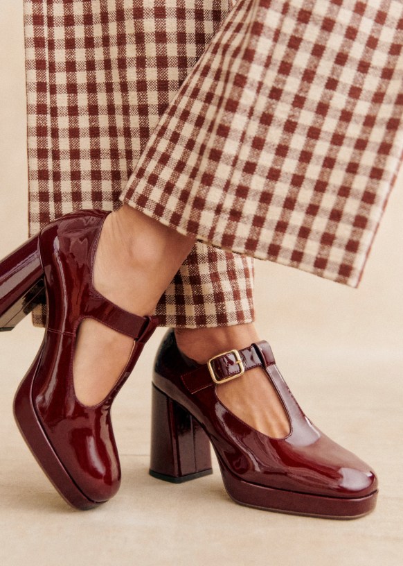 商品画像：Monique High Mary Janes - Brown croco - Bovine leather - Sézane 5
