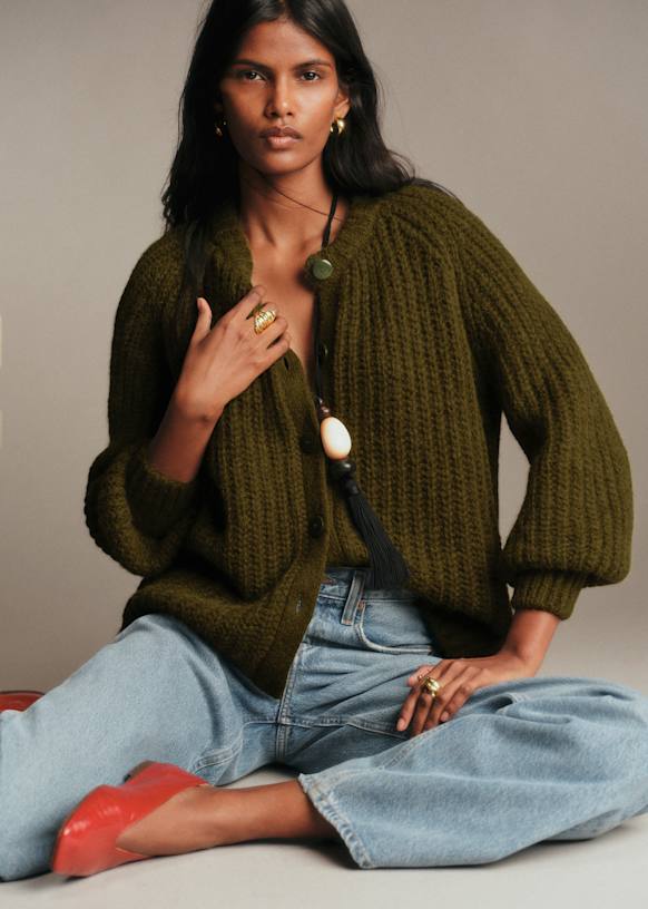 Emile Cardigan - Perfect Green - Alpaca - Sézane