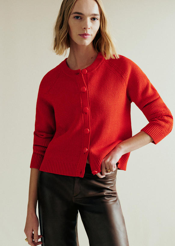 Isaure カーディガン - レッド - ソリダリティクリエーション