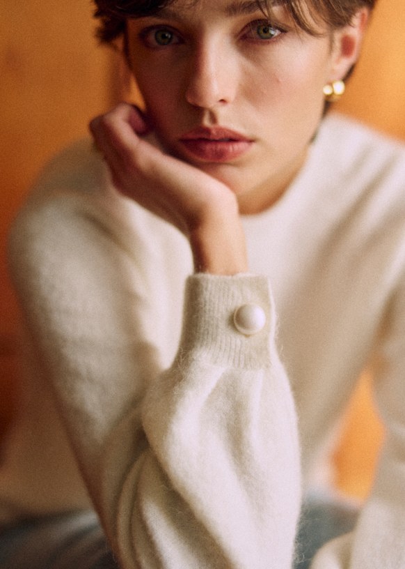 Louisa Jumper Light Beige Merino Wool Sezane