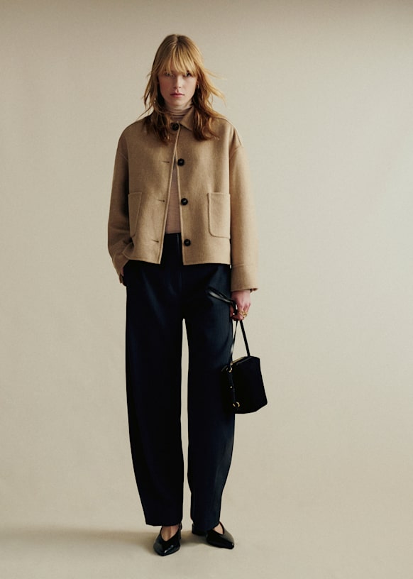 Mia ジャケット - ボルドー - ラムレザー - Sézane