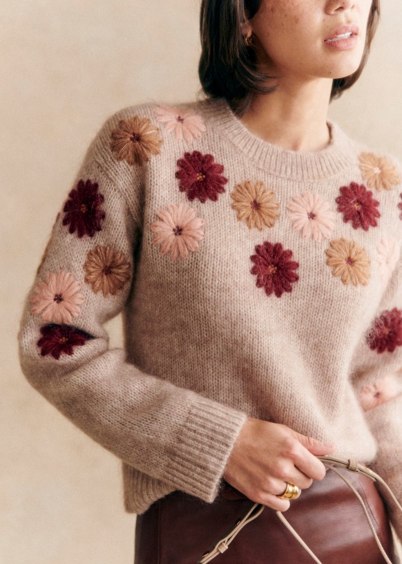工場直売 Jumper Suzon - Sézane - mohair Kid - green Olive ニット/セーター