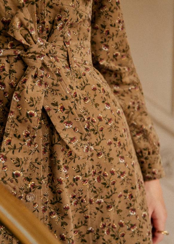 Celenia Dress Miranda Beige print Cotton Sézane