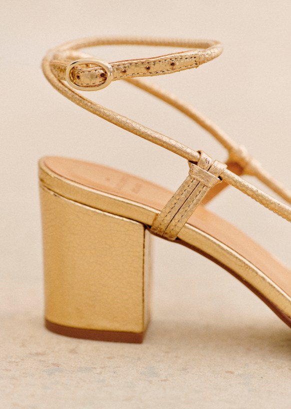 Sandales Gloria Dore Lisse Cuir caprin Sezane