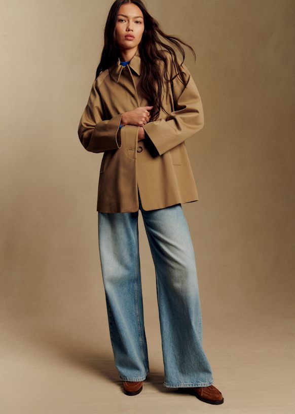 Sezane Carter trench coat カータートレンチコート 36 Carter Jacket - Camel - Organic cotton - organic textile - Sézane
