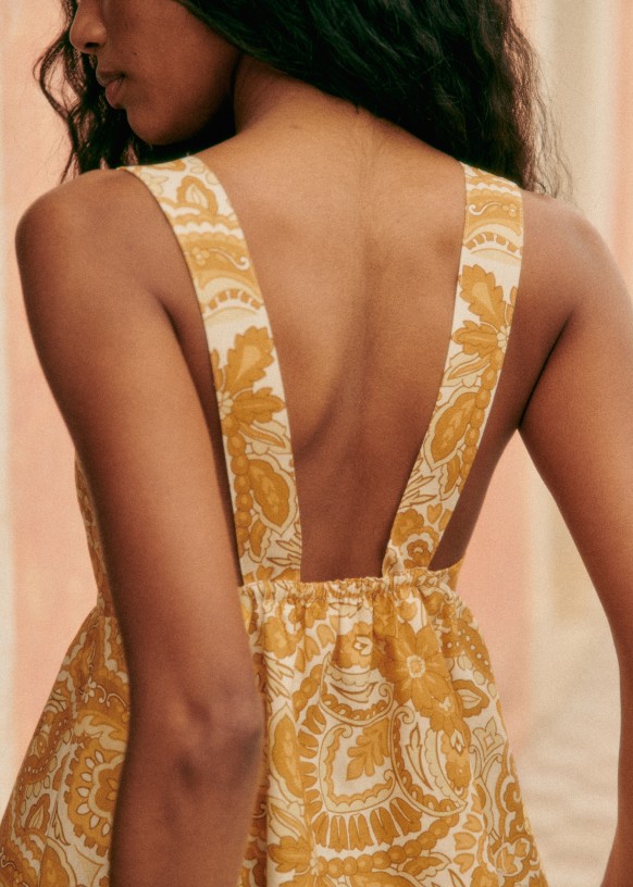 Sezane yellow dress top