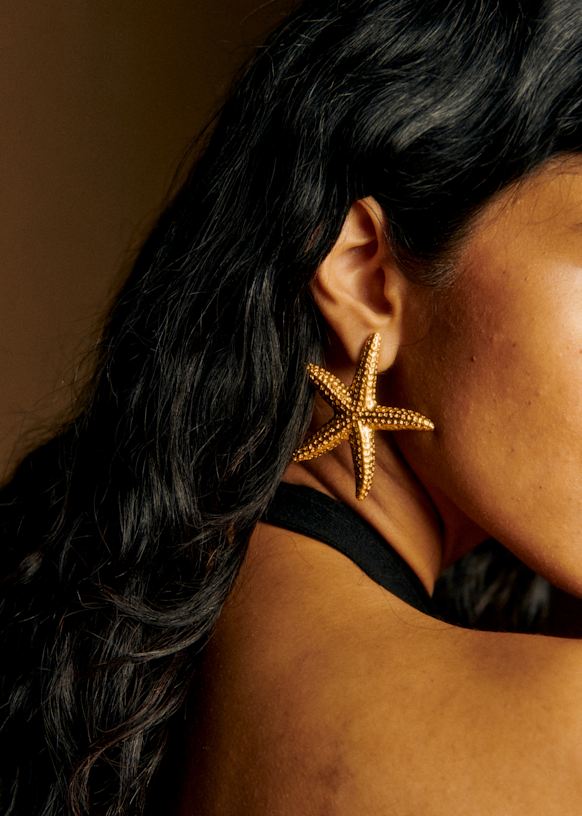 Boucles d'oreilles Paco - Doré - Laiton majoritairement recyclé - Sézane