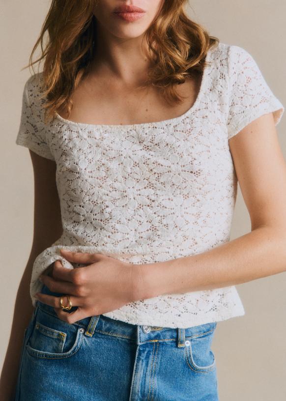 Ilanya Top - Ecru Guipure Lace - Organic cotton - textile made