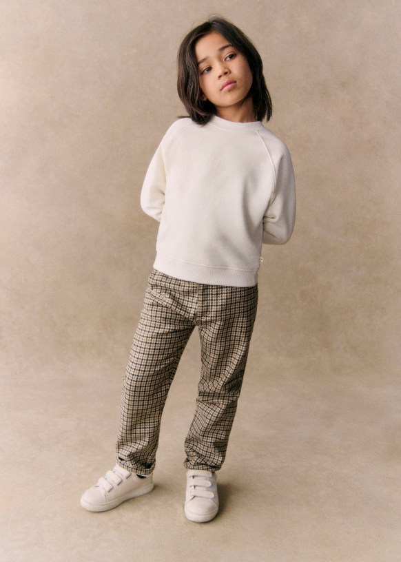 Pantalon Kim Carreaux Pied De Poule Laine Octobre Editions