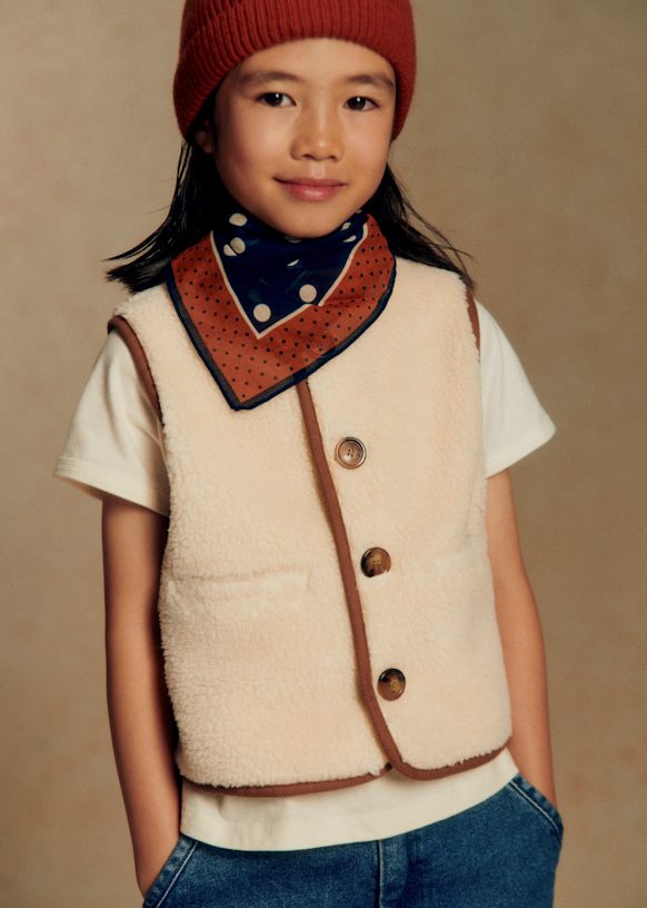 セザンヌ◆SEZANE◆Balthazar ノースリーブジャケット エクリュ Balthazar Jacket - Ecru - Recycled polyester - Sézane