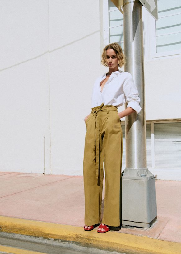 TREY Pant - Golden Khaki - Organic cotton - textile made from