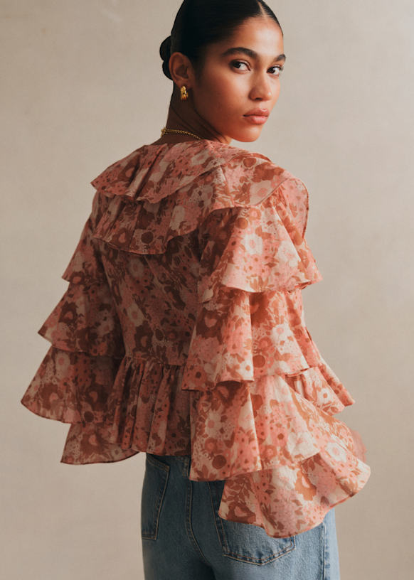 ABELY Blouse - Gioia Print - Organic cotton - organic textile - Sézane