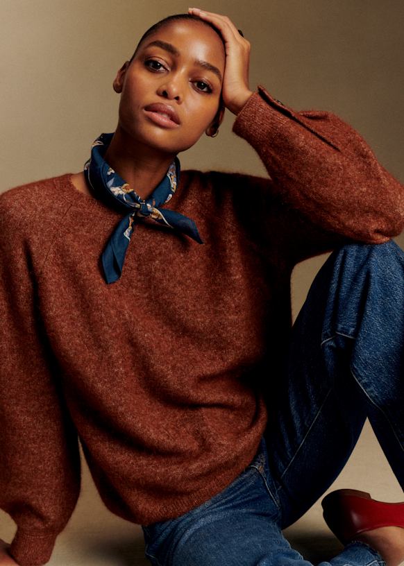 Gaston スカーフ - バンダナプリント エクリュ ピンク - オーガニック