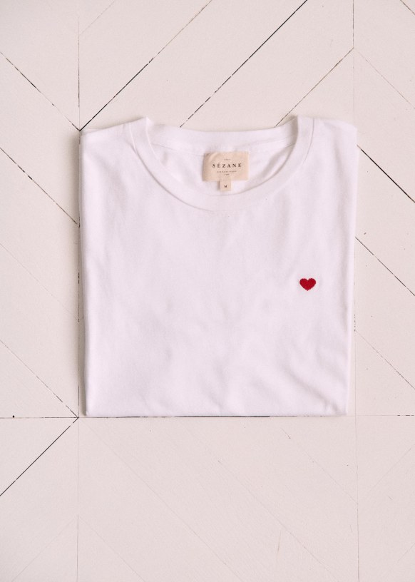 Conrad T-Shirt - White - Organic cotton - organic textile - Sézane