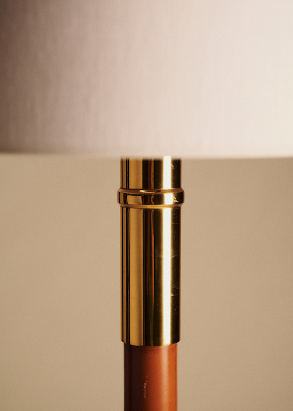 Lampadaire vintage in wood base brass