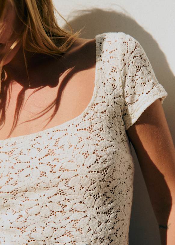Ilanya Top - Ecru Guipure Lace - Organic cotton - textile made