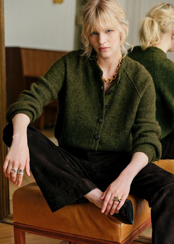 Othello Cardigan - Perfect Green - Baby Alpaca - Sézane
