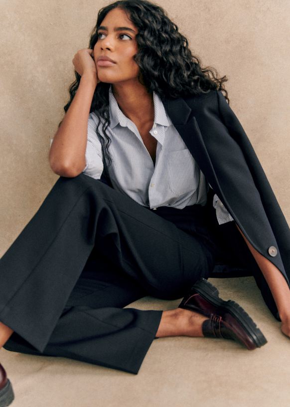 Romane Jacket - Navy Blue - Viscose ECOVERO™ LENZING™ - Sézane