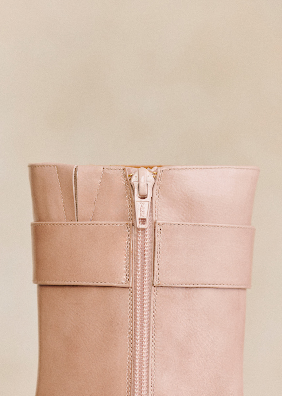 Margot Ankle Boots Patent Light Pink Patent cowide leather Sezane