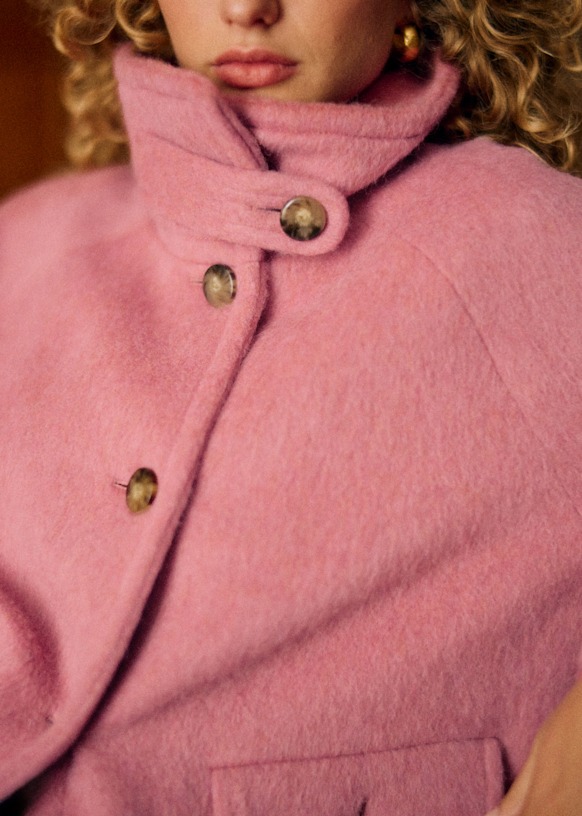 Léo Coat - Rosewood - Wool - Sézane